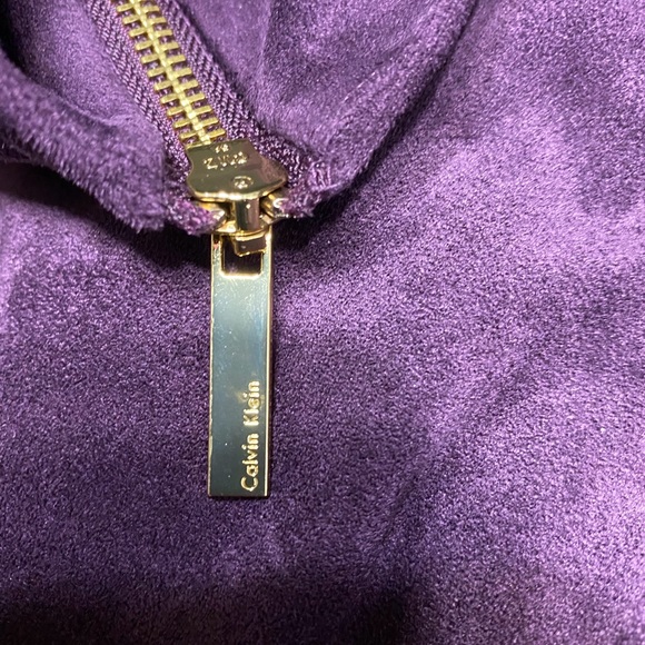 Calvin mid length suede purple dress - Picture 4 of 9